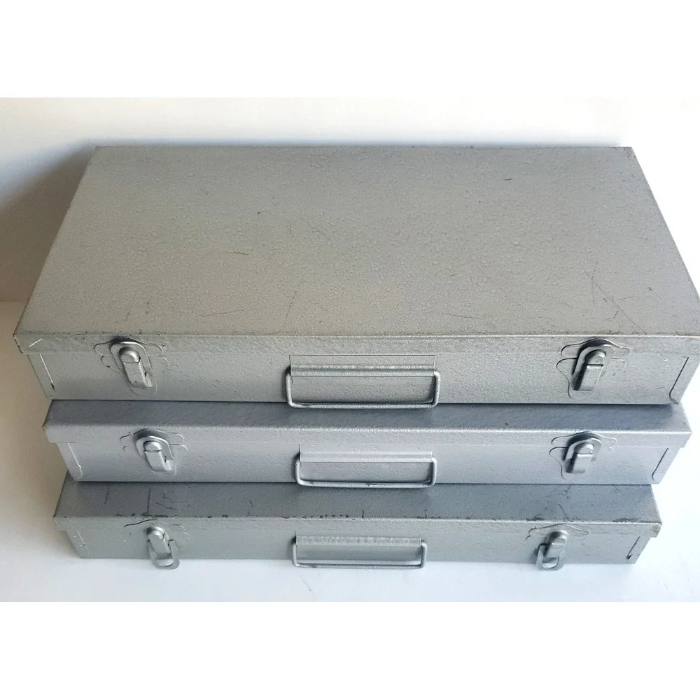 Logan #110 De Luxe 2x2 Slide Trays Gray Lot of 3